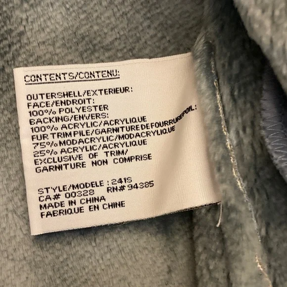 Woman’s Faux Fur Trim Jacket - Soft Blue - Picture 9 of 14